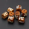 Charms Natural Stone Pendant Brown Cilindrical Dzi Bead Reiki Heal Agates voor sieraden Diy ketting Bracelet accessoires maken