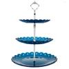 Plates Creative Three-Layer Cake Stand Wedding Evening Party Dessert Fruit Display Tower Plate Home Platter Self Help Dining Tray