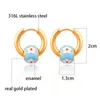 Boucles d'oreilles créoles KIOOZOL doux acier inoxydable 316L pour femmes couleur or fleur accessoires de mariage bijoux 2023 tendance KO6