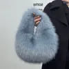 Mode mjuk plysch halv måne påsar för kvinnor designer fluffy faux päls lady handväskor lyxiga små tote kvinnliga vinter purses 2023