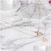 Pendant Necklaces Fashion Gold Color Long Tassel Moon Pendants For Women Mti Layers Sequins Choker Necklace Jewelry Gifts Party Drop Dhu8R