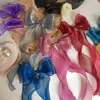 Girls Mermaid Giltter Big Ribbon Bow Hair Clip para mujeres niñas Vintage Wedding Long Ribbon Korean Hairpins Barrette Hairs Accessories 1491