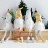 Decorações de Natal feitas à artesanato Gnome Tomte Doll Ornamentos com barba Long pernas elfchristmas Decorações Cristmas