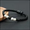 Bedelarmbanden heren echt lederen lava rock bead beugels voor vrouwen natuurlijk turquoise etherische oliediffuser steen magnetische buckl otsp2