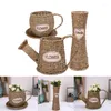 Vases 1Pc créatif tissé à la main en osier Pot de fleur Portable tissage rotin panier de rangement maison jardin décor