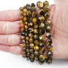 Beads Other HGKLBB Natural Faceted Tiger Eye Spacers Loose Stone For Jewelry Making DIY Bracelets Necklace Accessories 6/8/10MM