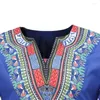 Men's T Shirts Summer Casual African National Style Short Sleeve T-shirt Fashion Printed Male Clothing V-collar High Quality Tops Men