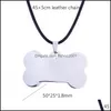 Collane con ciondolo Collana con targhetta per cani per gatti in acciaio inossidabile Collana con collari per cuccioli in osso carino Accessori Gioielli Pendenti con consegna a goccia di moda Dhhnk