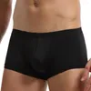 Underpants 2023 Summer Ice Silk Men Underwear Transparent Boxer Shorts Thin Sheer Breathable Pantie Underpant Sexy Sleepwear Trunks