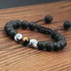 Brin Perlé Brins Bracelet Réglable Naturel Oeil De Tigre Pierre Noir Onyx Lave Hommes Bracelets Charme Yoga Bracelets Malachite Perles Bijoux