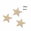 ديكورات عيد الميلاد 100pcs النجوم الخشبية شكل شرائح DIY Craft Mini Star Tree Hanging Decoration الحلي القلادة 40/60 مم