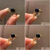 Anéis de casamento Feminino de charme de pedra de cristal preto feminino CHARM DOL GOLD FINE PARA MULHERES DAINTY BRIED ROUNTE DE NOVAGEM DE NOVAÇÃO DA DELIV