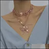 Naszyjniki wisiorek kobiety lodowane kubańskie łańcuchy łącza motyl kryształowy kryształowy hopowy hop biżuterii