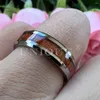 Wedding Rings Unique Jewel 6mm 8mm Drop Tungsten Carbide Ring Women Men Trendy Polished Customization Wood Engagement Band