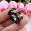 Anéis de casamento exclusivos jóias 6mm 8mm Moda Black Ring Mulheres Mulheres Band Polished Nauture Wood Inchae no atacado Tungsten