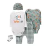 2023 Spring Baby Clothes 5PCS/Lot Cotton Baby Boy Girl Clothes Hat Pant Bodysuits Socks romper Newborn Baby Clothing Set