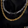 Ketten 57mm Edelstahl Twisted Rope Goldkette Halsketten für Männer Frauen Hip Hop Titan Dickes Halsband Mode Party Schmuck Geschenk Otw4H