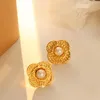 Brincos de garanhão IMITAÇÃO GEOMETRICA IRREGULAR PARA FLORES DE MENINAS JOVILES JOVIDAS Acessórios de aço inoxidável de ouro alternativo FashionStud alternativo