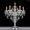 Lampes de Table Ly Cristal Moderne Pour Chambre à Coucher Lumières Argentées Bougie Candélabre Lampe Designs Éclairages