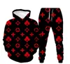 Men Tracksuits Tweede stuks sets Patchwork 3D Gedrukte ritsvloer Hoodies Jogging broek Slim Sweatshirt Outfits Hip Hop Streetwea239k