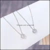 Collares pendientes Último collar de piedra única Cadena de caja delicada fina 925 Sterling Sier Bisel 5Mm Sparking Cubic Zirconia Simple Je Dhmlq