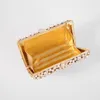 Evening Bags Women's Golden Crystal Banquet Handbag Female Rhinestones Dress Dinner Clutch Bag Girls Diamond Red For Wedding