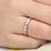 Anillos de boda Producto de alta calidad Anillo de concha de color hermoso y encantador para mujer Acero de titanio Color oro rosa Regalo Amor