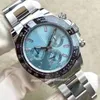 5A Super Factory Watch Diameter 40mm tjock 12,2mm 7750 Rörelse Hög penetration Sapphire Glas Tre sömlöst sömmar Huvud Fullbord 904 Fin Steel Montre de Luxe