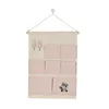 Boîtes de rangement 1pc Sac en toile maison Créative Armoire suspendue Pouche de mur de clé cosmétique Organiser les poches de papeterie contiennent durable