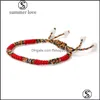 Catena a maglie Arrivo Corda rossa Braccialetti tibetani per le donne Moda Amore Portafortuna Nodi Bracciale tessuto fatto a mano Gioiello di San Valentino Dhikj