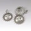 Pendant Necklaces 2 Pcs Tibetan Silver Large Sun Face Charm With Bail Connector For Necklace Jewelry Accessorices Findings