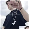 Anhänger Halsketten Vintage Titan Stahl Dinosaurier Halskette Goth Kette Niedlichen Cartoon Design Charme Choker Für Frauen Männer Cool Hiphop Jude otiy9