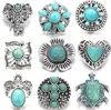 Arts et artisanat en métal turquoise forme bouton-pression fermoirs résultats de bijoux 18mm boutons-pression boutons bricolage boucles d'oreilles collier bracelet bijoux Dhjfa