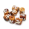 Charms Natural Stone Pendant Brown Cilindrical Dzi Bead Reiki Heal Agates voor sieraden Diy ketting Bracelet accessoires maken