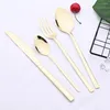 Dijkarts Sets Flatware Western Roestvrij staal servies Home Dessert Lepel Fork Knife Zilverwerk Set 6pcs/Set Silver bestek