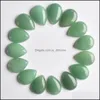 Arts and Crafts Natural Stone 18x25mm traan losse kralen Opal Rose Quartz Tigers Eye Turquoise Cabochons Flat Back for Necklace Ri Dh46K