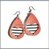 Other Pu Leather Earrings Teardrop Hollow Love Heart Shaped Dangle Earring For Women Girls Fashion Jewelry Valentines Day Gift U43Fa Dhace