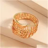 Band Rings Vintage Copper Spiderweb Wide Ring For Women Men Punk Hollow Out Geometric Joint 2022 Cool Rock Couple Jewelry Accessorie Dhcin