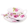 Tassen Untertassen Bone China Kaffeetasse Porzellan Keramik Kreative Tee Untertasse Löffel Set Espresso Royal Geschenk Tasse Party Drink EE50BD