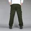 Men's Pants Men Cargo Combat Military Work Overalls Loose Straight Tactical Trousers Multi-Pocket Baggy Casual Cotton Slacks 5XLMen's