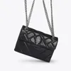 Kurt Geiger London Kensington Mini bolso negro con cadenas doradas y plateadas para mujer Bolso cruzado de lujo en piel auténtica