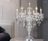 Lampes de Table Ly Cristal Moderne Pour Chambre à Coucher Lumières Argentées Bougie Candélabre Lampe Designs Éclairages