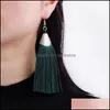 Dangle Chandelier Vintage Bohemia Rope Tassel Alloy Fish Mouth Ethnic Pattern Long Drop Earring For Women Ear Rings Jewelry Gift D Ot7A4