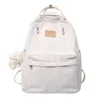 Backpack Kawaii Double Zipper Women Female Ring Buckle Portable Travel Bag Teenager Girls Laptop Student Cute Schoolbag