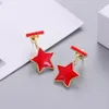 Dangle Earrings Shineland 2023 Fashion Red Five-point Star Bead Drop For Women Beads Statement Elegant Wedding Jewelry Gift & Chandelier