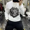 Moletons masculinos chegam o inverno de alta qualidade Sweetshirt Star Tiger Design Diamond Fashion Casual Plus Tamanho