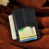 Plånböcker manliga riktiga läder kontant räknar magnet pengar klipp slim mini handy plånbok framficka handväska för män 1017b