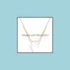 Pendant Necklaces Arrival Stainless Steel Pearl Cross Necklace For Women Fashion Mtilayer Rose Gold Sier Clavicle Chain Jewelry Drop Dhlce