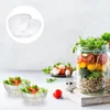 Skålar 3st Creative Glass Bowl Heart Shaped Fruit Salad Noodle Rice Storage Container Breakfast Tabell Proving Decoration