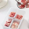 Set di stoviglie Contenitori a 4 scomparti per carni Verdure con coperchi Riutilizzabili Pp Clear Snack Storage Box Utensili da cucina Pranzo